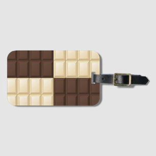 Étiquette À Bagage Chocolat Brown Et Blanc