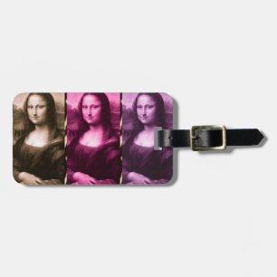 Étiquette À Bagage Chocolat rose violet Poster de animal Mona Lisa