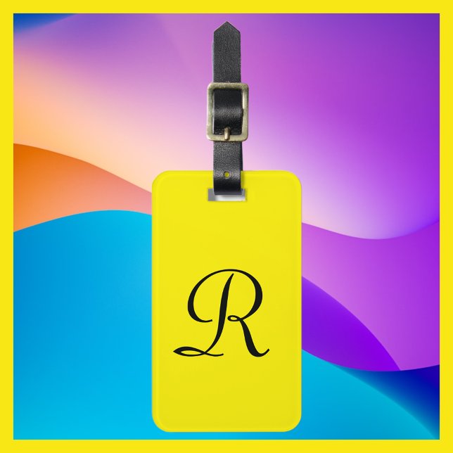 Étiquette À Bagage CHOISISSEZ VOTRE COULEUR Sac à monogramme Jaune Ba (Créateur téléchargé)