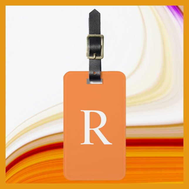 Étiquette À Bagage CHOISISSEZ VOTRE Sac Monogramme orange ou COULEUR (Créateur téléchargé)