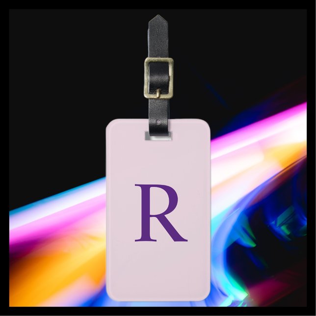 Étiquette À Bagage CHOISISSEZ VOTRE Sac Monogramme rose pâle ou COULE (Créateur téléchargé)