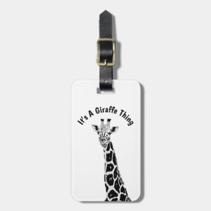 Étiquette À Bagage Chose de girafe noir blanc gris Art numérique