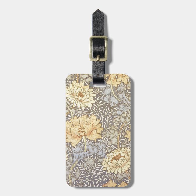 Étiquette À Bagage Chrysanthème de William Morris (Devant Vertical)