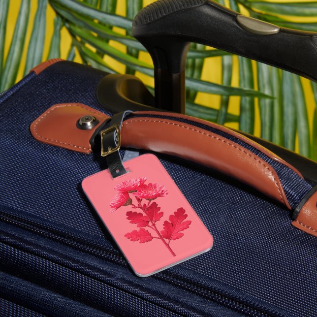 Étiquette À Bagage Chrysanthème rose  (Insitu Rectoal 1)