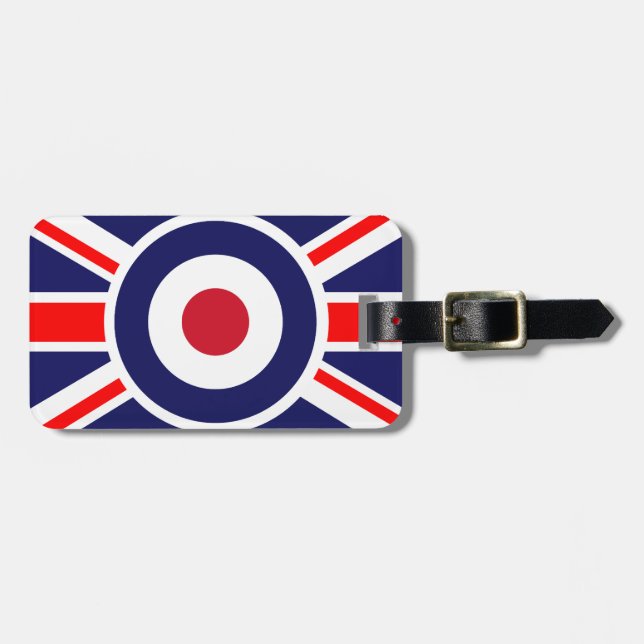 Étiquette À Bagage Cible d'Union Jack Mods Angleterre (Devant horizontal)