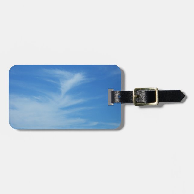 Étiquette À Bagage Ciel bleu avec nuages blancs Abstrait Nature Photo (Devant horizontal)