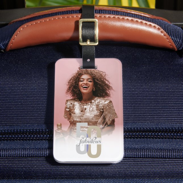 Étiquette À Bagage Cinquante et fabuleux 50e anniversaire moderne Elé (Insitu Rectoal 2)