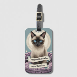 Étiquette À Bagage Citation amusante pour les amoureux de chats siamo
