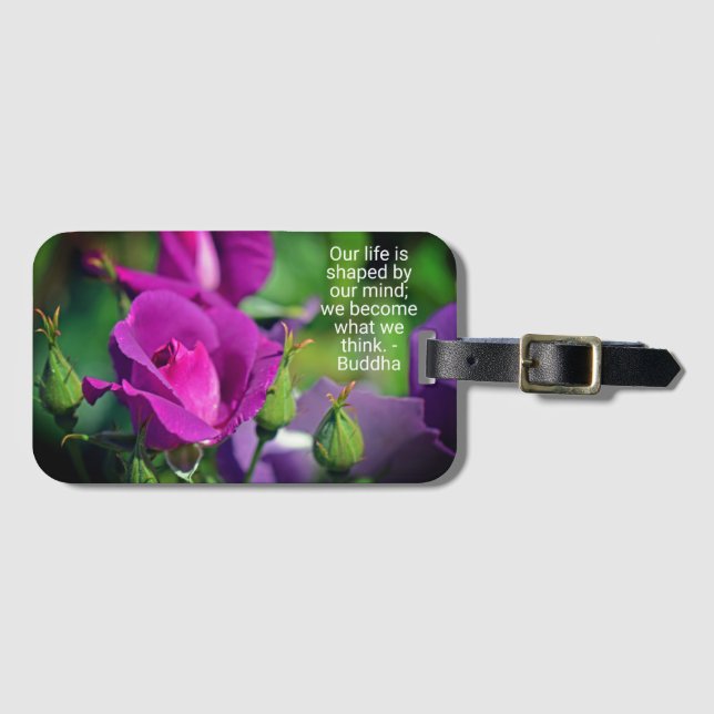 Étiquette À Bagage Citation motivationnelle du Rose pourpre (Devant Horizontal)