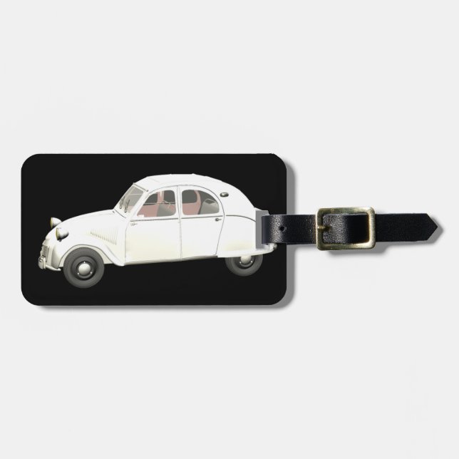 Étiquette À Bagage Citroen blanc 2CV - champ d'adresse vide (Devant horizontal)