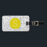 Étiquette À Bagage Citron Monogramme Noir et Blanc Zones Dalmatiennes<br><div class="desc">Ce motif moderne de taches comme Dalmatiennes est en tendance et une façon très cool d'ajouter poster de animal à votre vie,  personnalisez cette étiquette de bagage avec un monogramme et un texte d'adresse personnalisé. ©2014 tous droits réservés.</div>