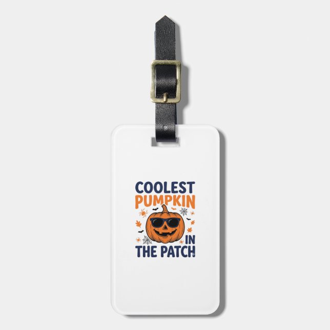 Étiquette À Bagage Citrouille la plus cool du patch Halloween Shirt_1 (Devant Vertical)