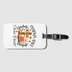 Étiquette À Bagage Citrouille Spice Et Jésus Christ Cross Citrouille