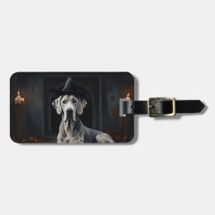 Étiquette À Bagage Citrouilles Great Dane Halloween Épouvantable Flip