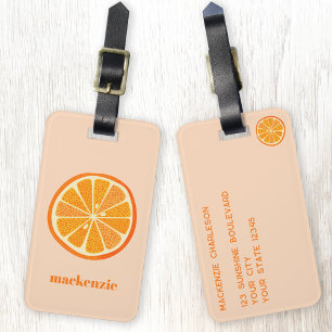 Étiquette À Bagage Citrus Orange Fun Personnalisé