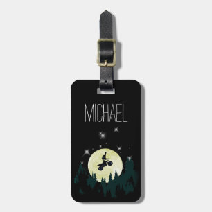 Étiquette À Bagage Clair de lune de nuit de cascade de tour de vélo