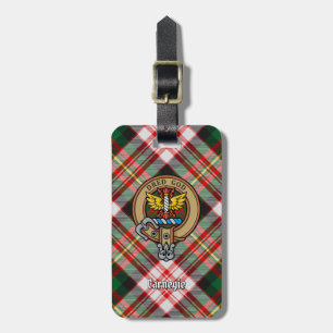 Étiquette À Bagage Clan Carnegie Crest sur la robe Tartan