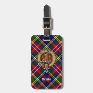Étiquette À Bagage Clan Christie Crête sur Tartan