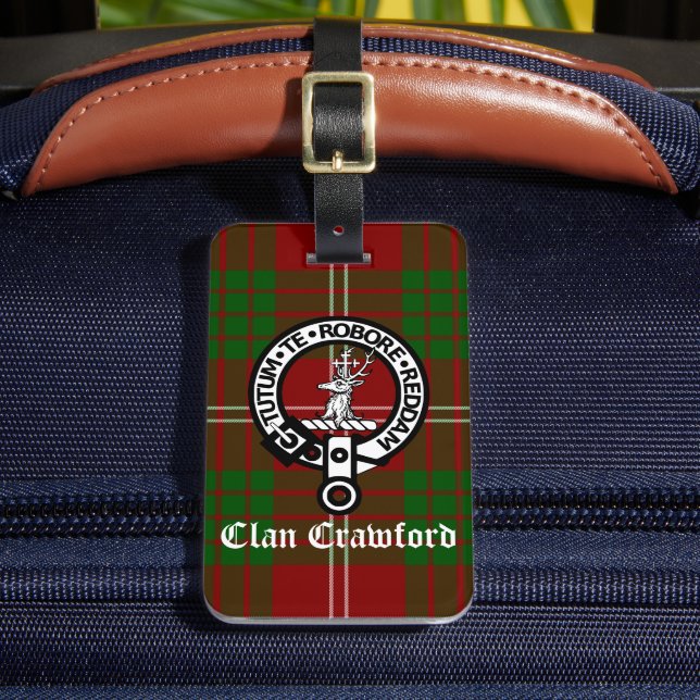 Étiquette À Bagage Clan Crawford Crest Tartan (Insitu Rectoal 2)