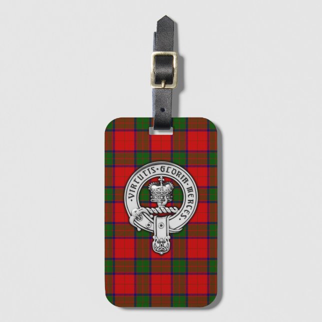 Étiquette À Bagage Clan Donnachaidh (Robertson) Crest & Tartan (Devant Vertical)