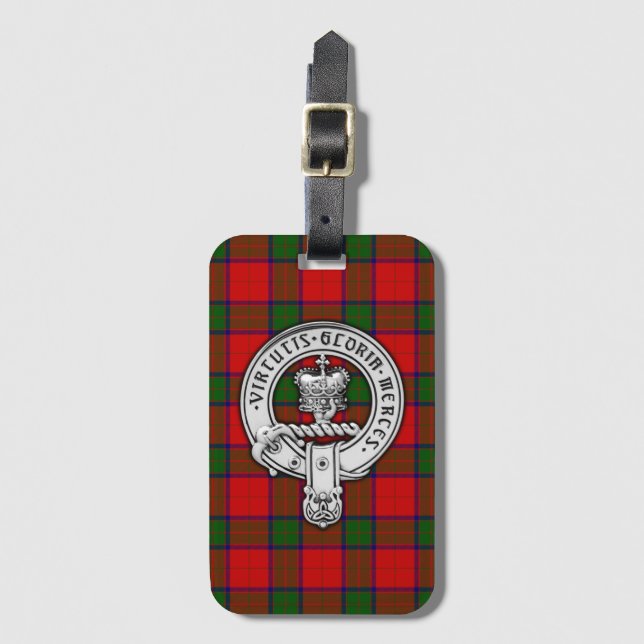 Étiquette À Bagage Clan Donnachaidh (Robertson) Crest & Tartan (Devant Vertical)