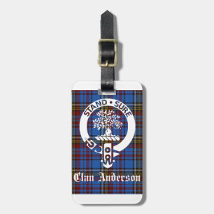 Étiquette À Bagage Clan écossais Anderson Crest & Tartan