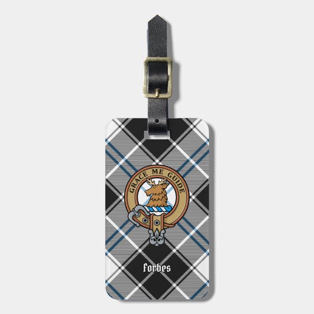Étiquette À Bagage Clan Forbes Crest sur la robe Tartan (Devant Vertical)