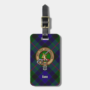 Étiquette À Bagage Clan Gunn Crest sur Tartan