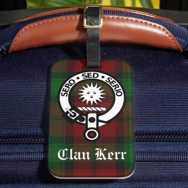 Étiquette À Bagage Clan Kerr Tartan et Insigne de crête (Insitu Rectoal 2)
