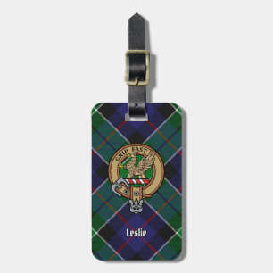Étiquette À Bagage Clan Leslie Crest sur la chasse Tartan