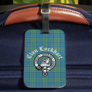 Étiquette À Bagage Clan Lockhart Crest Badge & Tartan