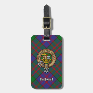Étiquette À Bagage Clan MacDonald Crest sur Tartan