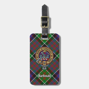 Étiquette À Bagage Clan MacDonald de Clanranald Crest sur Tartan