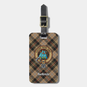 Étiquette À Bagage Clan MacKenzie Crest sur Tartan de chasse Brown