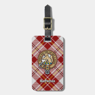 Étiquette À Bagage Clan MacPherson Crest sur la robe rouge Tartan