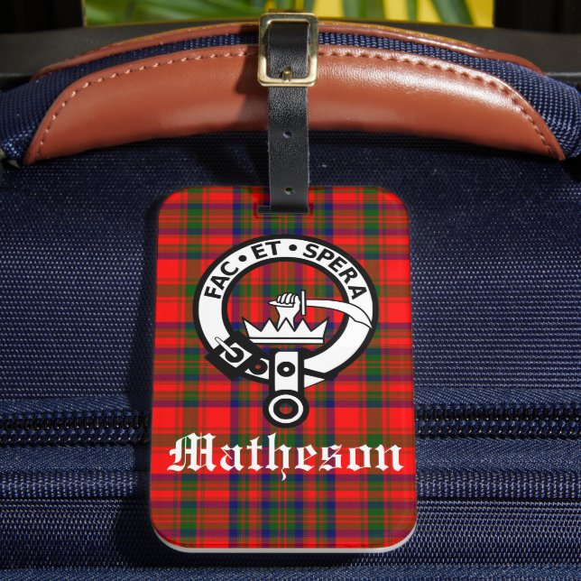 Étiquette À Bagage Clan Matheson Crest Badge et Tartan (Insitu Rectoal 2)