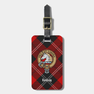 Étiquette À Bagage Clan Ramsay Crest sur Red Tartan