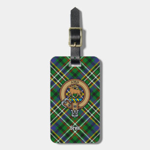 Étiquette À Bagage Clan Scott Crest sur Green Tartan