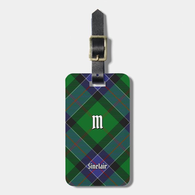 Étiquette À Bagage Clan Sinclair Chasse Tartan (Devant Vertical)