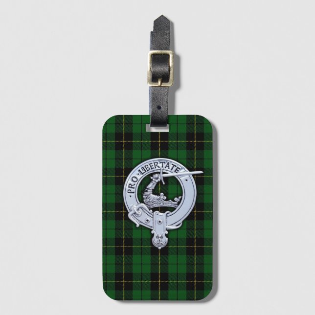 Étiquette À Bagage Clan Wallace Crest & Hunter Tartan (Devant Vertical)