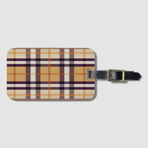 Étiquette À Bagage Classic tendance Plaid violet et beige