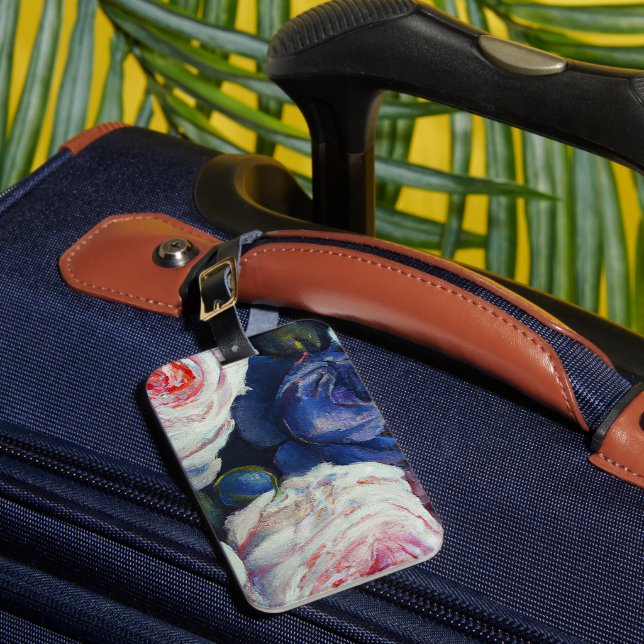 Étiquette À Bagage Classique Baroque Rose Floral Design (Insitu Rectoal 1)