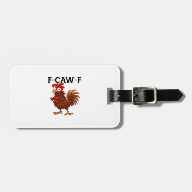 Étiquette À Bagage Classique de poulet F-Caw-F (Devant horizontal)