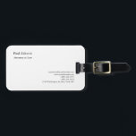 Étiquette À Bagage Classique Élégant Plat Professionnel<br><div class="desc">Ce modèle peut être customisé pour répondre à tous les métiers professionnels.</div>