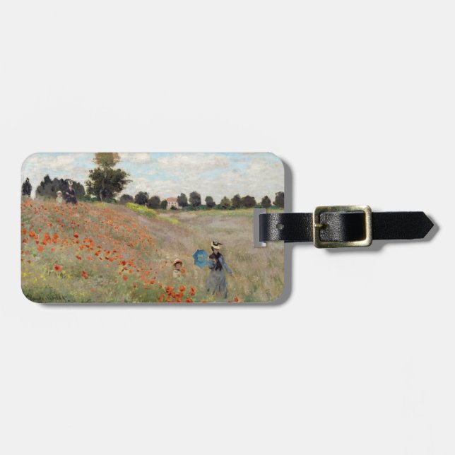 Étiquette À Bagage Claude Monet - Champ de coquelicots (Devant horizontal)