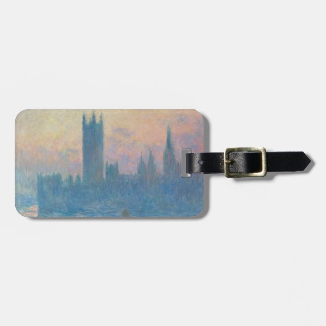 Étiquette À Bagage Claude Monet Les maisons du Parlement Coucher de s (Devant horizontal)