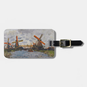 Étiquette À Bagage Claude Monet - Moulins à vent près de Zaandam