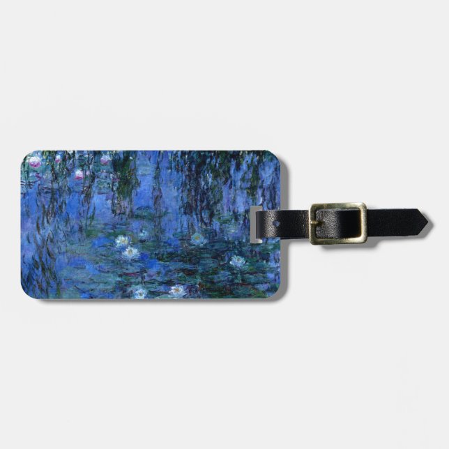 Étiquette À Bagage Claude Monet Nymphéas bleus (Devant horizontal)