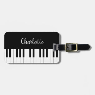 Étiquette À Bagage Clavier de piano, étiquettes noires et blanches de