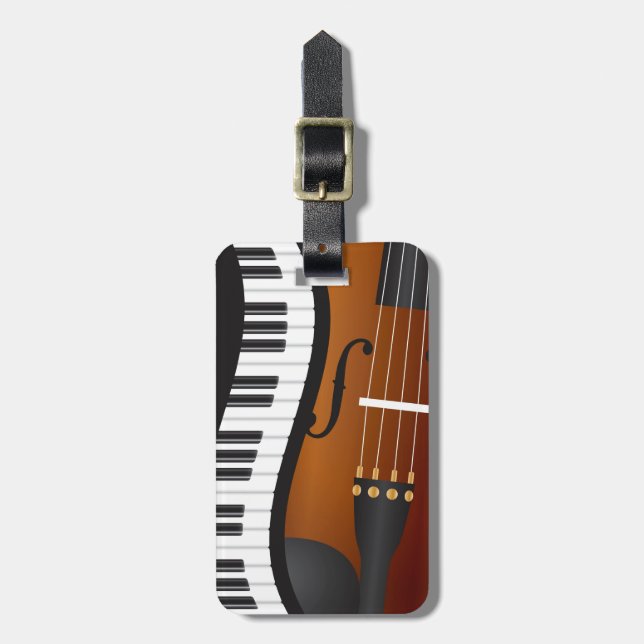 Étiquette À Bagage Claviers de piano étiquette onduleuse de bagage de (Devant Vertical)